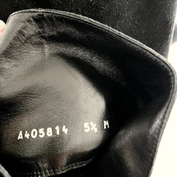 Stuart Weitzman Black Suede Hidden Wedge Below Knee Tall Boots Size 5.5M - Picture 10 of 13